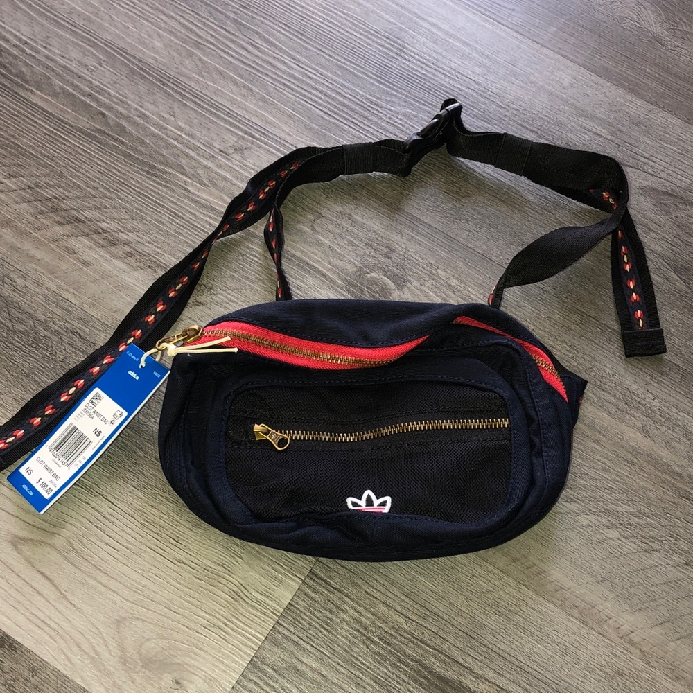 adidas x Clot By Edison Chen Night Indigo Waist Bag Embroidered Strap Accent NWT